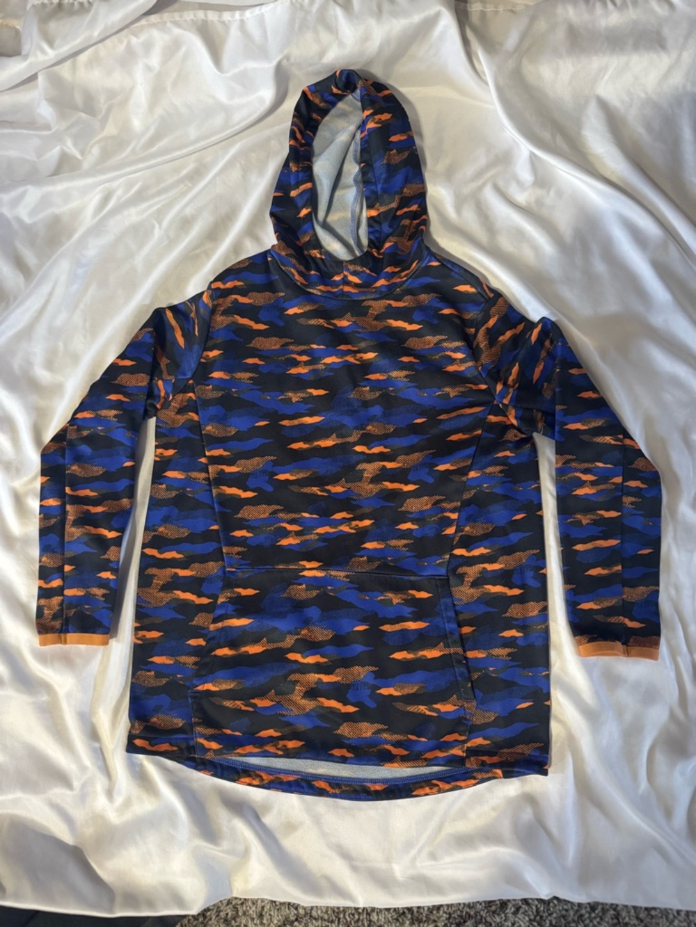 Tek Gear Blue and Orange Camo Hooded Sweatshirt